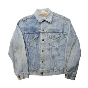 Vintage 60s Big E Levi's Faded Blue Denim Trucker Jacket Size 40